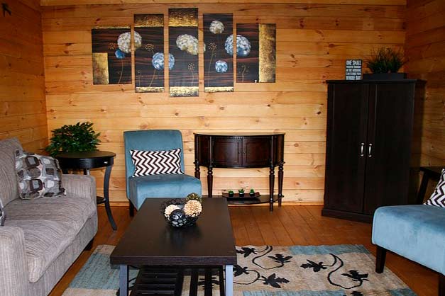 multiple canvas print panels in living room