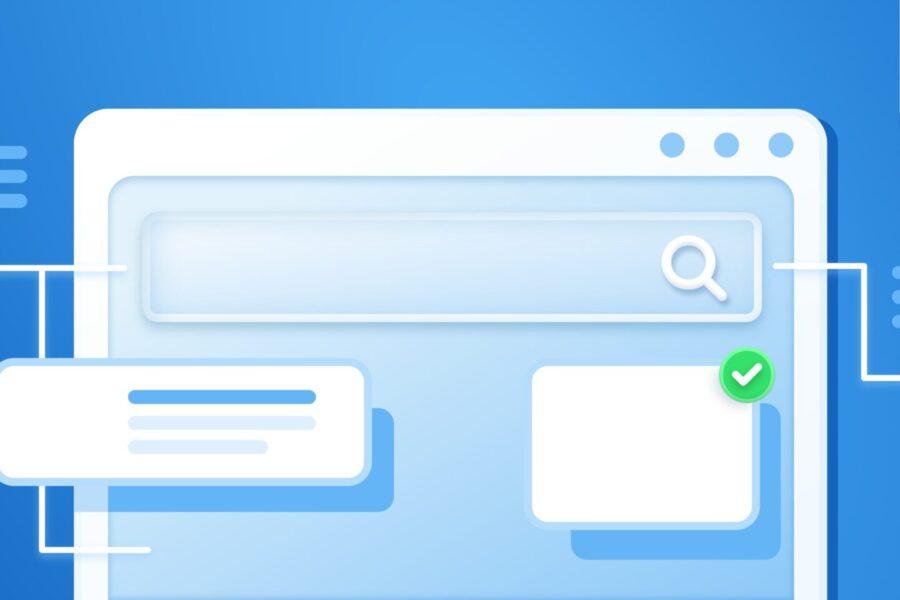 Illustration of an online store interface representing ecommerce website reviews and customer